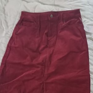 Time and Tru Burgundy Corduroy Skirt
